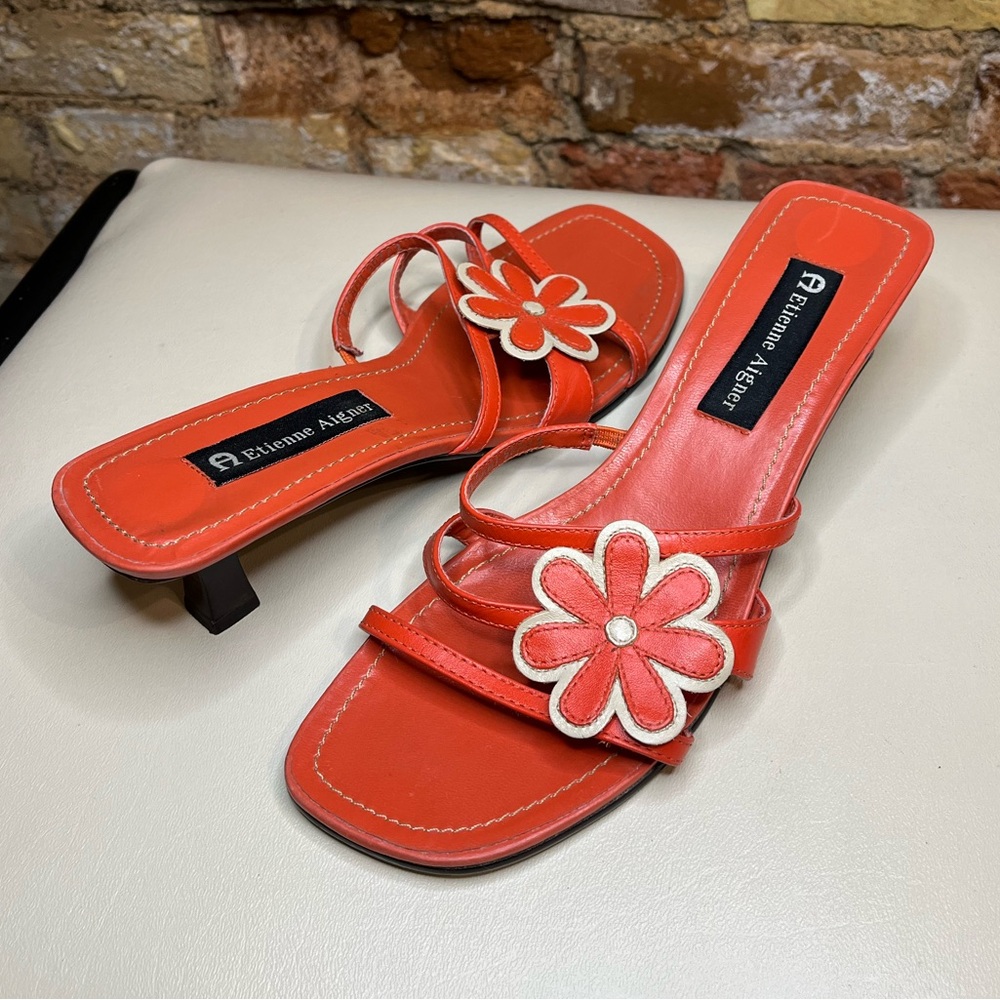 Etienne Aigner | Y2K Coral Kitten Heels